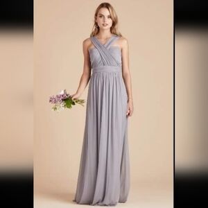 New Birdy Grey Chicky Convertible Bridesmaid Multiway Dress Size XS Women Silver